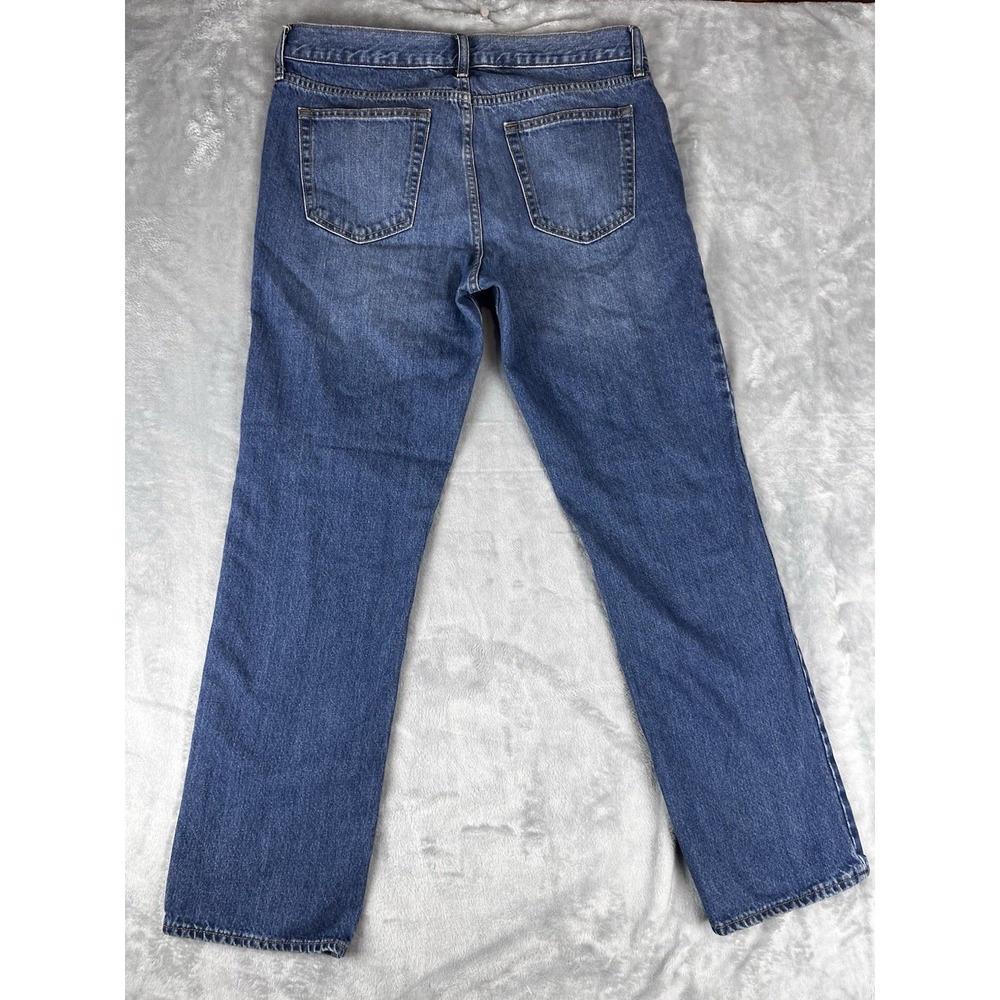 Old Navy men's Regular Straight Denim Size 33X32 Blue Dark Wash 5-Pocket pants - Picture 3 of 8